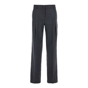 Grifoni Women Grey Pants With Belt Loops In Wool Woman